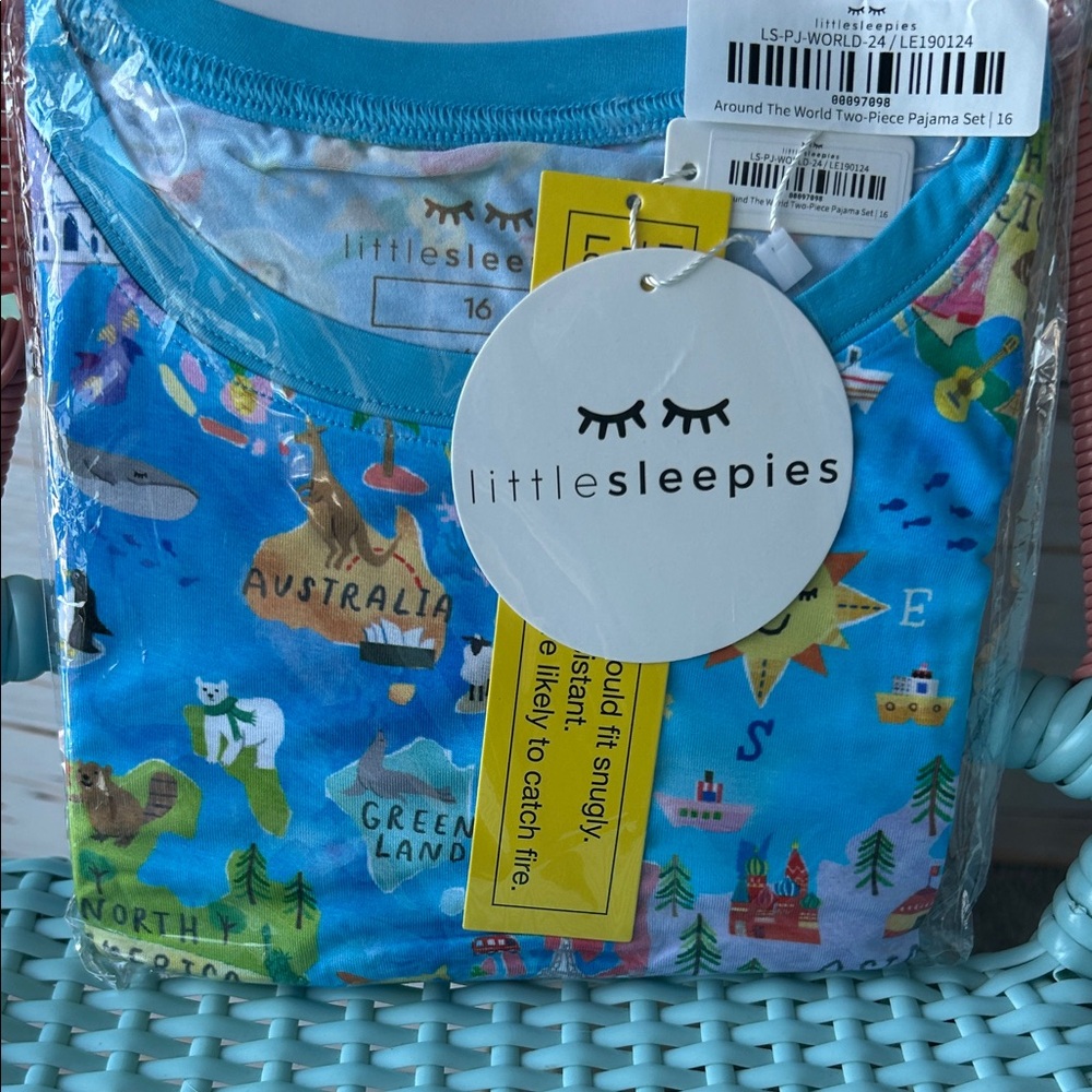 Little Sleepies Colorful World Map Pajama Set
